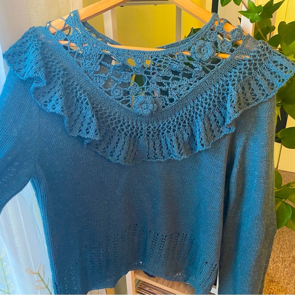Free People | Open Knit Eyelet Lace Sweater